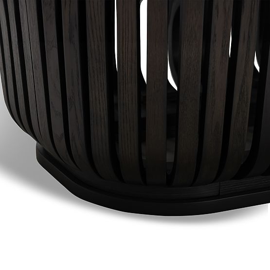 Esstisch mit Lamellen Araia Esche schwarz