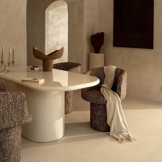 Esstisch Modesto 180 cm, hellbeige, glänzend