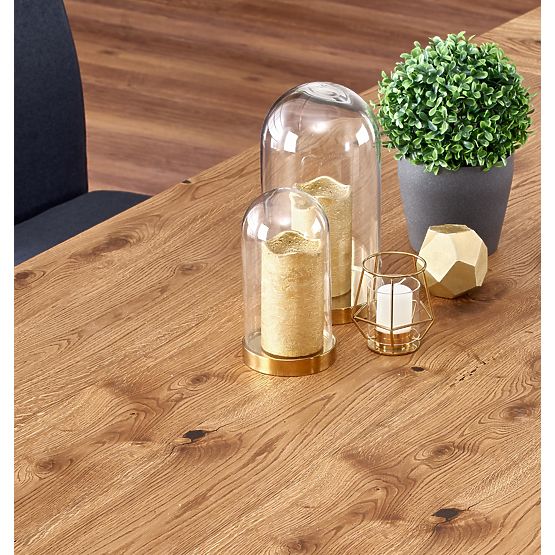 Esstisch PEREZ - hell Eiche/schwarz