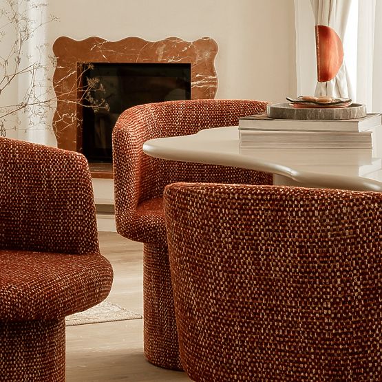 Esstisch Pinar 180 cm, graubeige, abgerundete Formen