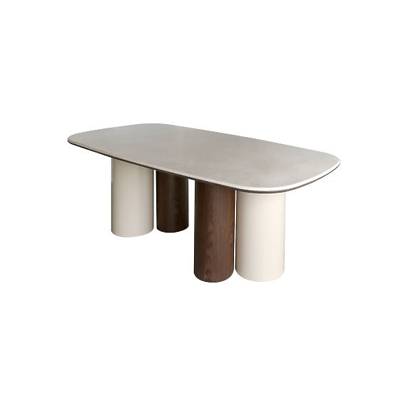 Esstisch Zorin 200 cm, hellbeige/Marmor