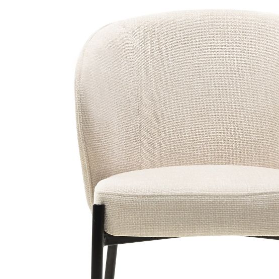 Esszimmerstuhl Avery hellbeige/schwarze Beine