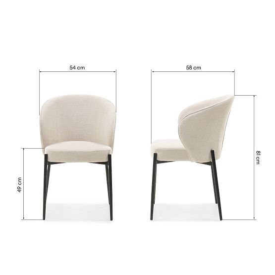 Esszimmerstuhl Avery hellbeige/schwarze Beine