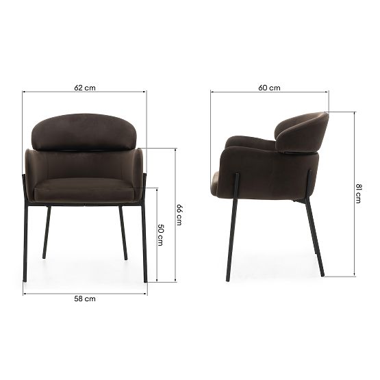 Esszimmerstuhl Granda, Schokolade/Espresso, Samt