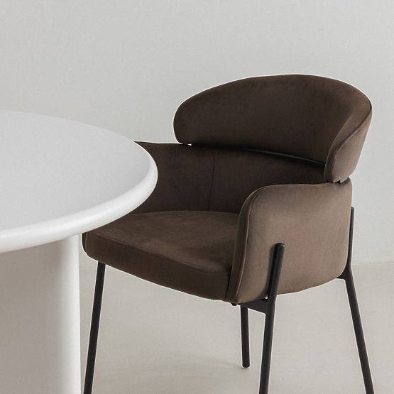 Esszimmerstuhl Granda, Schokolade/Espresso, Samt