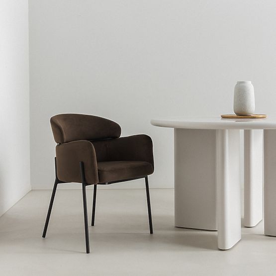 Esszimmerstuhl Granda, Schokolade/Espresso, Samt