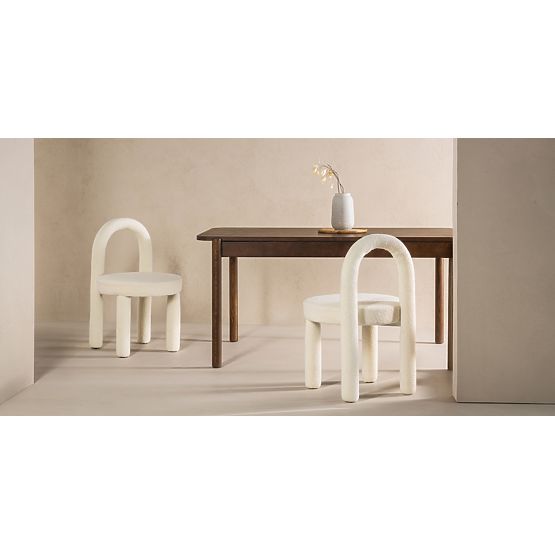 Esszimmerstuhl Ivo, Ecru, Bouclé