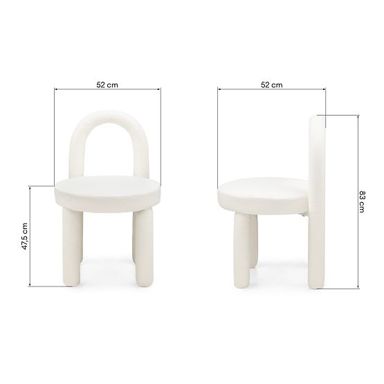 Esszimmerstuhl Ivo, Ecru, Bouclé