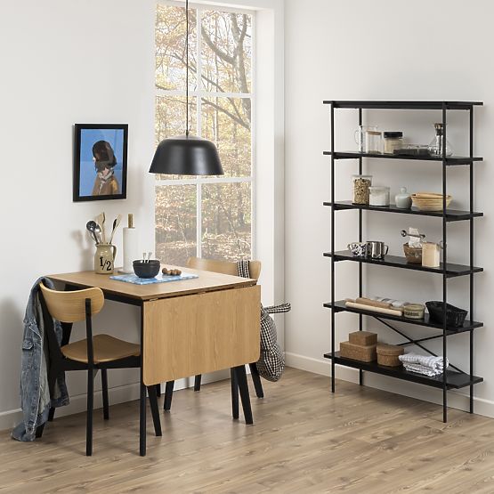 Esszimmerstuhl Roxby schwarz/Eiche