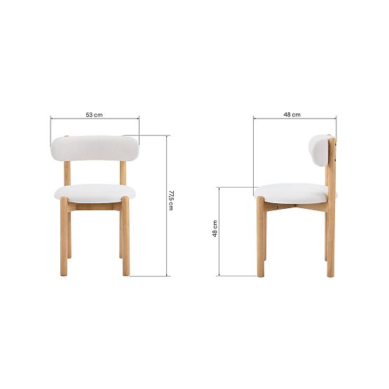 Esszimmerstuhl Yoko, creme/natur