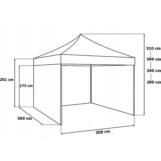 Express Geschäftspavillon 3x3 m blau