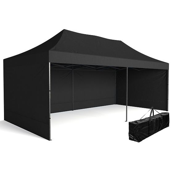 Express Geschäftspavillon - 3x6 m - schwarz