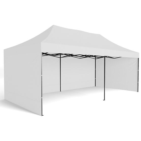 Express Geschäftspavillon - 3x6 m - weiß