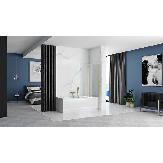 Faltbare Badewannenabtrennung Rea Agat-2 100 GOLD GEBÜRSTET