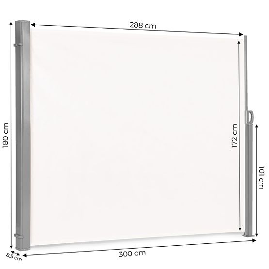 Faltmarkise 300x180 cm Seitenrollo Paravent für Garten und Terrasse beige