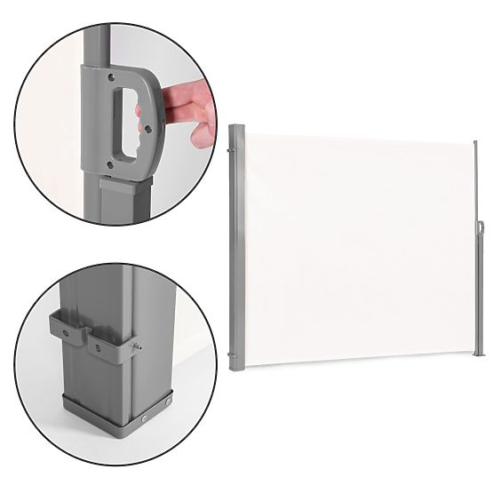 Faltmarkise 300x200 cm Seitenrollo Paravent für Garten und Terrasse beige