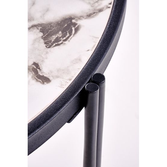 FATIMA Set aus 2 Bänken, weißer Marmor / schwarz (1p=1 Stück)