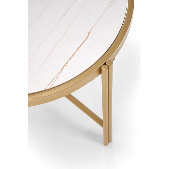 FATIMA Set aus 2 Tischen, weißer Marmor / Gold (1p=1Stk)