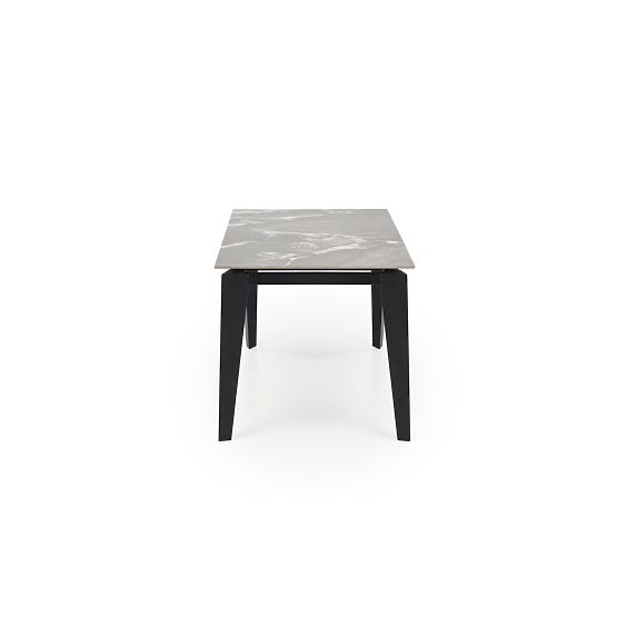 FELIX ausziehbarer Tisch, Platte - grauer Marmor, Beine - schwarz (2p=1Stk)