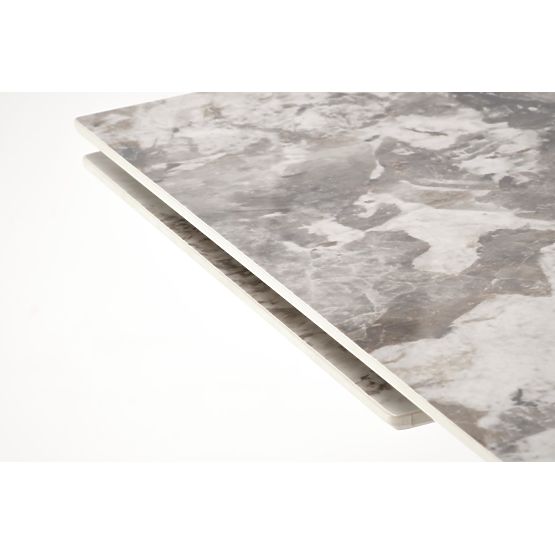 FERNANDO ausziehbarer Tisch, Platte - weißer Marmor, Beine - schwarz (3p=1Stk)