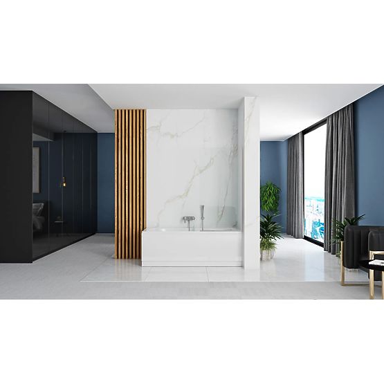 Feste Badewannenabtrennung Rea Lagos Fix 70 Chrom