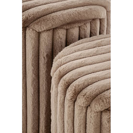 FIDO Set aus 2 Poufs, Cappuccino / Gold (1p=1kpl)