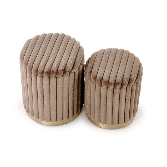 FIDO Set aus 2 Poufs, Cappuccino / Gold (1p=1kpl)