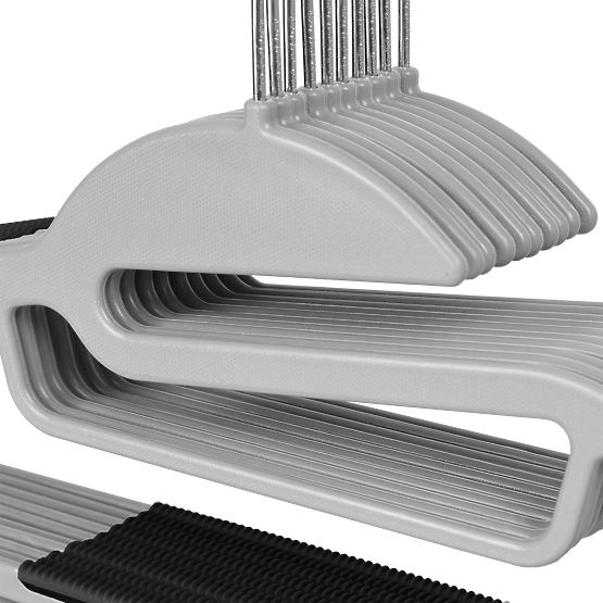 Flexi Kleiderbügel Set 10 Stück grau-schwarz
