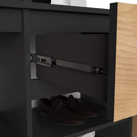 FLURMÖBELSET ENTRO PK SCHWARZ / EICHE CRAFT