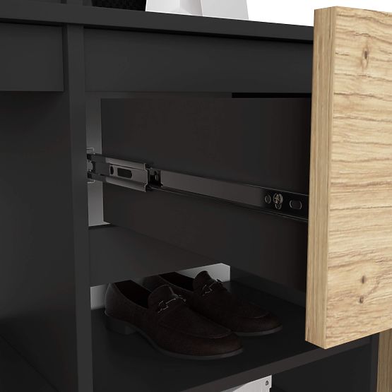 FLURSET ENTRO PK SCHWARZ / ARTISAN EICHE