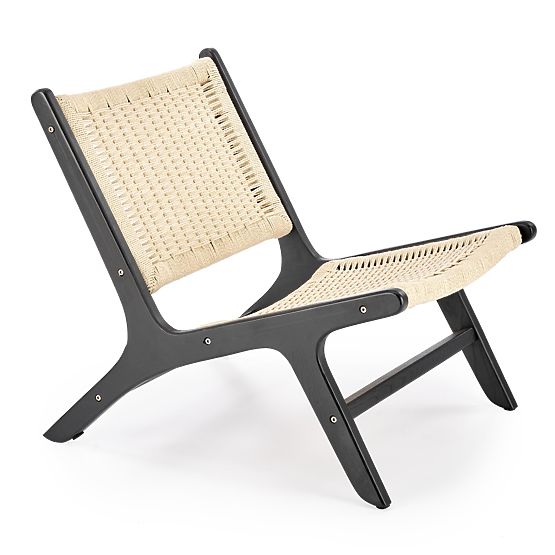 FODEN Relaxsessel, schwarz / natur (1p=1 Stk.)