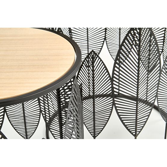 FOLLA Set aus 2 Bänken schwarz / natur (1p=1Stk)