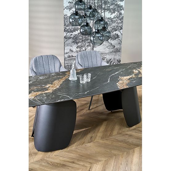 FORUM ausziehbarer Tisch, schwarzer Marmor / schwarz (3p=1Stk)