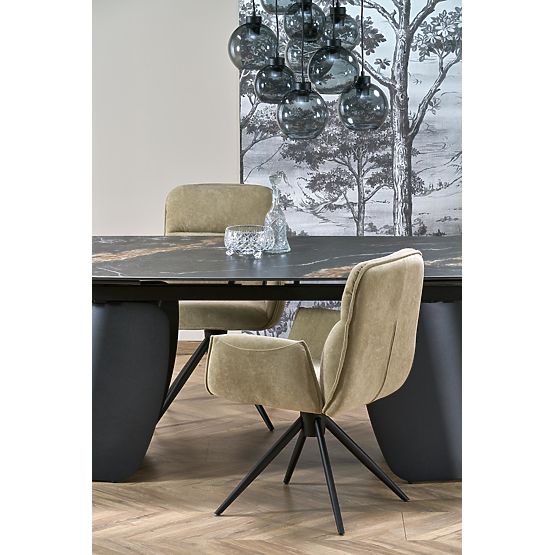 FORUM ausziehbarer Tisch, schwarzer Marmor / schwarz (3p=1Stk)