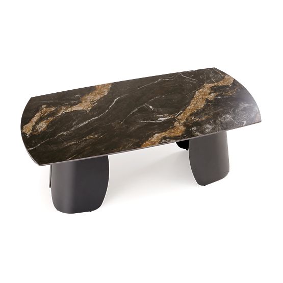 FORUM ausziehbarer Tisch, schwarzer Marmor / schwarz (3p=1Stk)