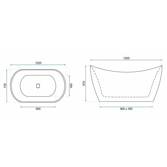 Freistehende Badewanne Rea Ferrano 150