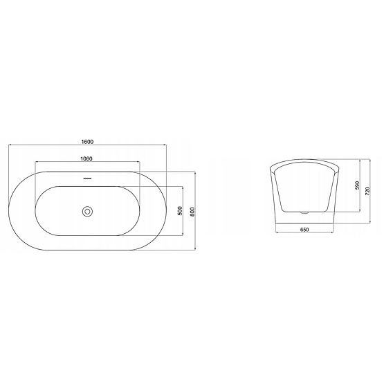 Freistehende Badewanne Rea Ferrano 160