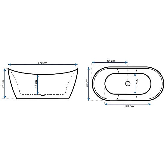 Freistehende Badewanne Rea Ferrano 170