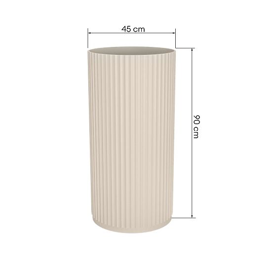 Freistehendes Waschbecken Ciriola, Verbundwerkstoff, 45x90 cm, beige-grau, taupe, geriffelt