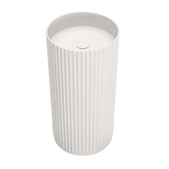 Freistehendes Waschbecken Ciriola, Verbundwerkstoff, 45x90 cm, weiß, gerillt