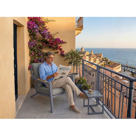 Garten-Aluminiumstuhl MISTERIOSO bequemer Sitz