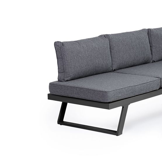 Garten-Ecksofa mit Tisch Lafoole Lunge, Spun-Poly, dunkelgrau
