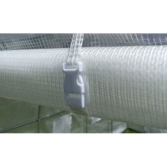 Garten-Folientunnel 3x2x2 m multifunktionaler Metallrahmen weiße Folie 2 Eingänge