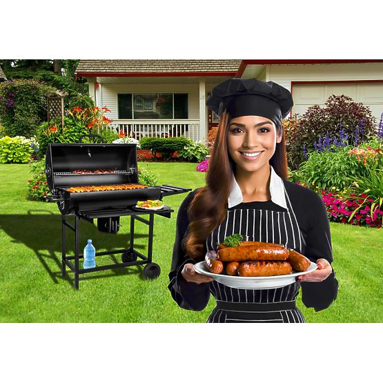 Garten Holzkohlegrill 2 Roste Aschekasten BAREL