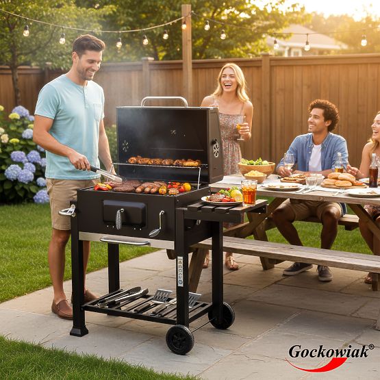 Garten-Holzkohlegrill VULCAN mit Gusseisenrost