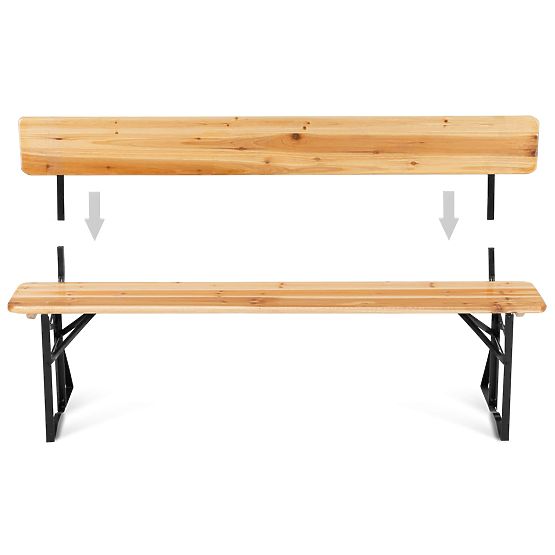 Garten-Set aus Stahl und Holz PORTER 170 cm Tisch + 2 Bänke