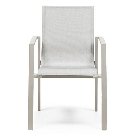 Garten-Set Canelli, ausziehbarer Tisch 175-234 cm + 4 Stühle, Aluminium, hellbeige