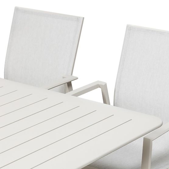 Garten-Set Canelli, ausziehbarer Tisch 175-234 cm + 8 Stühle, Aluminium, hellbeige