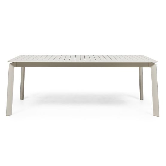 Garten-Set Canelli, ausziehbarer Tisch 205-286 cm + 10 Stühle, Aluminium, hellbeige