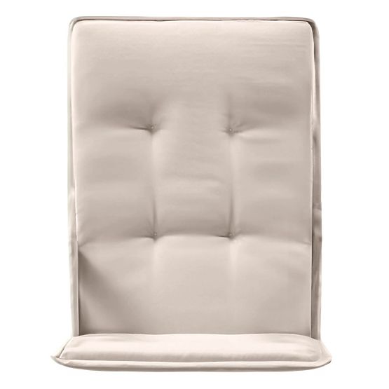 Garten-Set Familis Tisch 160 cm + 4 Stühle mit verstellbaren Rückenlehnen und hellgrauen Kissen